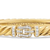 David Yurman Sculpted Cable Buckle Bracelet in 18ct Yellow Gold with Diamonds, 6.2mm