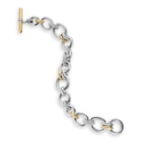 David Yurman DY Mercer® Chain Bracelet in Sterling Silver with 18ct Yellow Gold and Diamonds, 8mm
