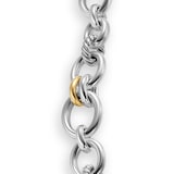David Yurman DY Mercer® Chain Bracelet in Sterling Silver with 18ct Yellow Gold and Diamonds, 8mm