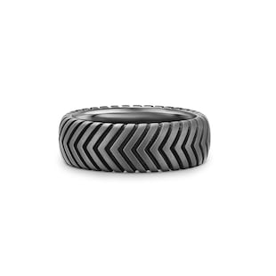 David Yurman Chevron Band Ring in Titanium, 8mm