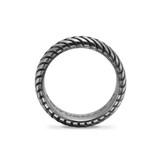 David Yurman Chevron Band Ring in Titanium, 8mm