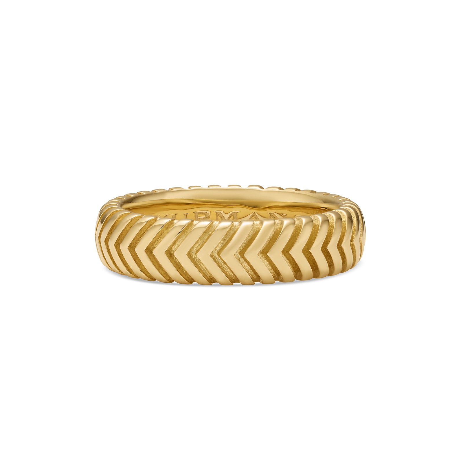 David Yurman Chevron Band Ring in 18ct Yellow Gold, 6mm