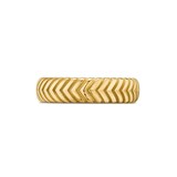 David Yurman Chevron Band Ring in 18ct Yellow Gold, 6mm - Ring Size Q