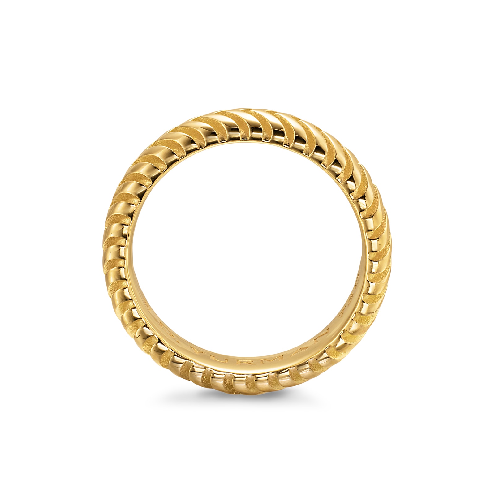 David Yurman Chevron Band Ring in 18ct Yellow Gold, 6mm