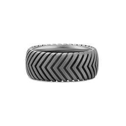 37901094 - Chevron Band Ring in Titanium, 10mm