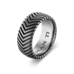 David Yurman Chevron Band Ring in Titanium, 10mm