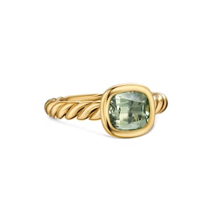 David Yurman DY Mercer® Stone Ring in 18ct Yellow Gold with Prasiolite, 7mm