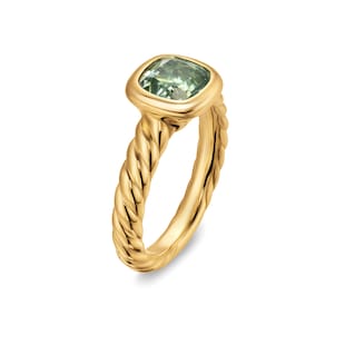 David Yurman DY Mercer® Stone Ring in 18ct Yellow Gold with Prasiolite, 7mm