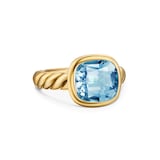 David Yurman DY Mercer® Stone Ring in 18ct Yellow Gold with Sky Blue Topaz, 10mm