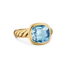 37901096 - DY Mercer® Stone Ring in 18ct Yellow Gold with Sky Blue Topaz, 10mm