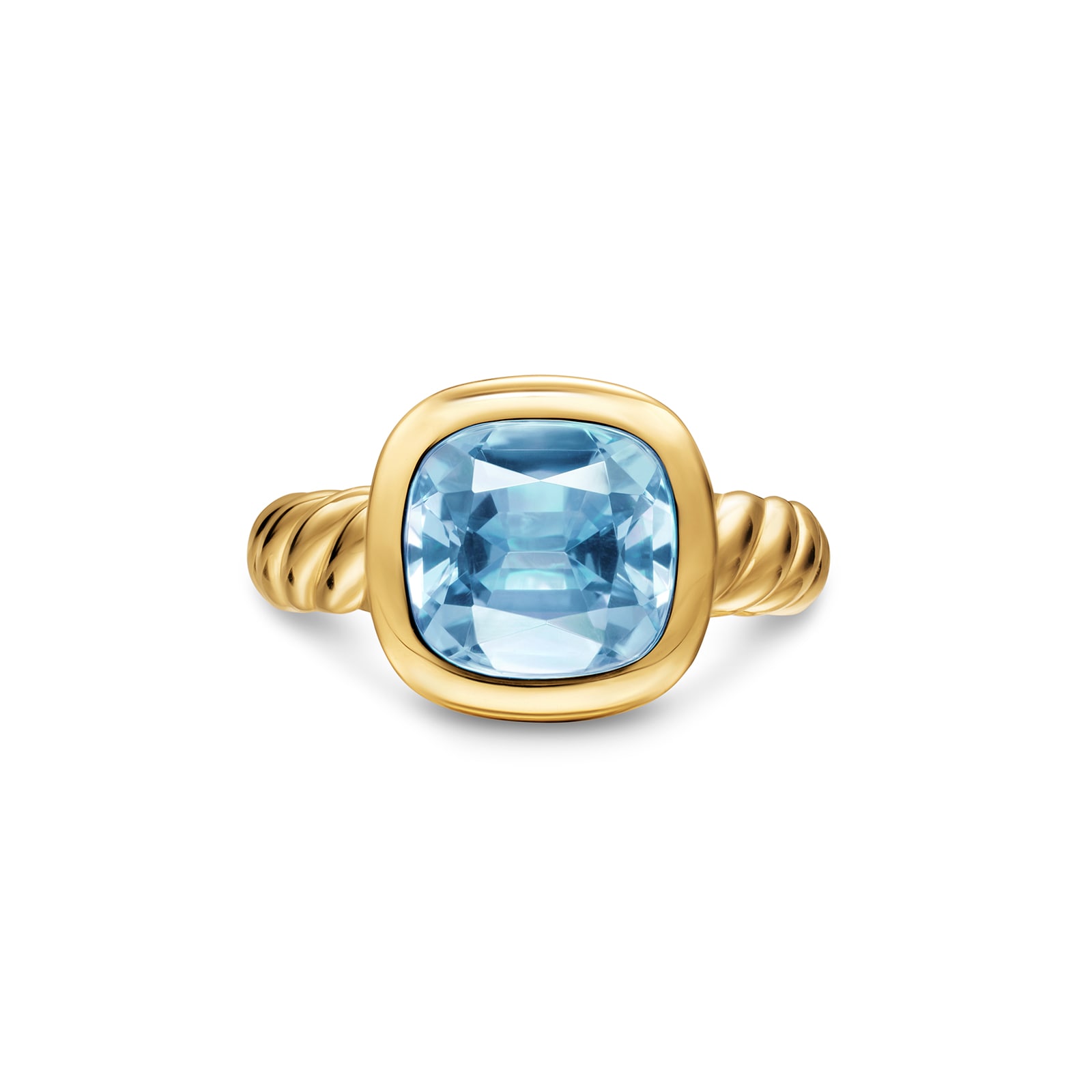 David Yurman DY Mercer® Stone Ring in 18ct Yellow Gold with Sky Blue Topaz, 10mm David Yurman DY Mercer® Stone Ring in 18ct Yellow Gold with Sky Blue Topaz, 10mm
