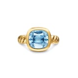 David Yurman DY Mercer® Stone Ring in 18ct Yellow Gold with Sky Blue Topaz, 10mm