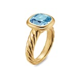 David Yurman DY Mercer® Stone Ring in 18ct Yellow Gold with Sky Blue Topaz, 10mm