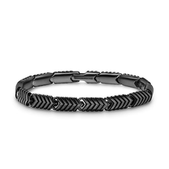David Yurman Chevron Link Bracelet In Black Titanium, 7.6mm