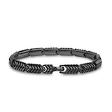 David Yurman Chevron Link Bracelet In Black Titanium, 7.6mm - Size Small