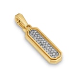 David Yurman Streamline® Inlay Amulet In 18ct Yellow Gold With Meteorite And Grey Diamonds, 30.7mm