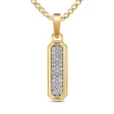 David Yurman Streamline® Inlay Amulet In 18ct Yellow Gold With Meteorite And Grey Diamonds, 30.7mm