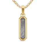 David Yurman Streamline® Inlay Amulet In 18ct Yellow Gold With Meteorite And Grey Diamonds, 30.7mm