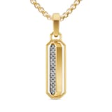 David Yurman Streamline® Inlay Amulet In 18ct Yellow Gold With Meteorite And Grey Diamonds, 30.7mm