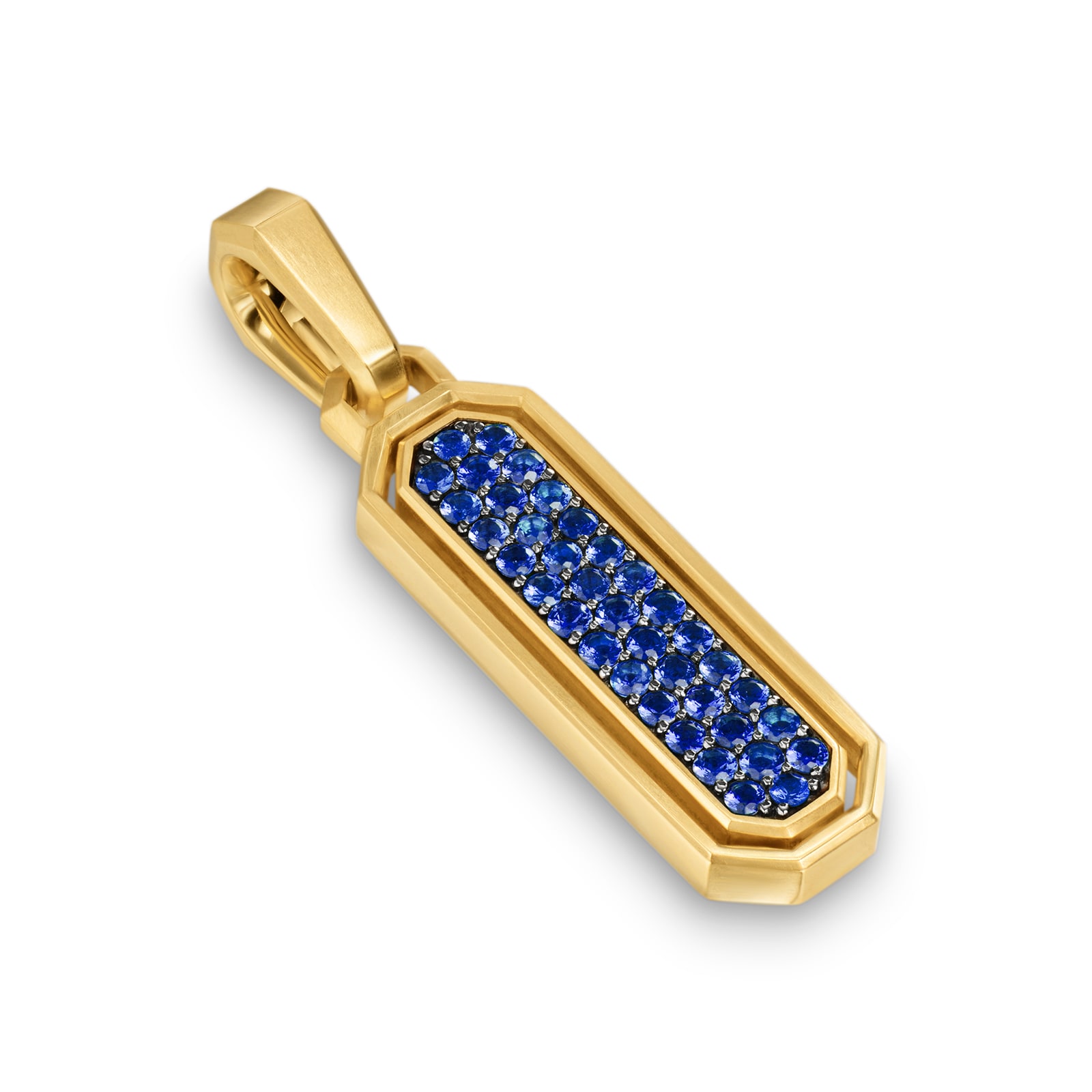 David Yurman Streamline® Inlay Amulet In 18ct Yellow Gold With Lapis And Sapphires, 30.7mm