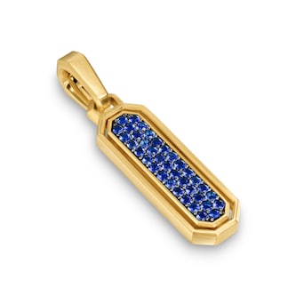 David Yurman Streamline® Inlay Amulet In 18ct Yellow Gold With Lapis And Sapphires, 30.7mm David Yurman Streamline® Inlay Amulet In 18ct Yellow Gold With Lapis And Sapphires, 30.7mm
