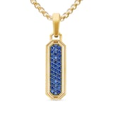 David Yurman Streamline® Inlay Amulet In 18ct Yellow Gold With Lapis And Sapphires, 30.7mm