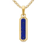 David Yurman Streamline® Inlay Amulet In 18ct Yellow Gold With Lapis And Sapphires, 30.7mm