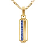 David Yurman Streamline® Inlay Amulet In 18ct Yellow Gold With Lapis And Sapphires, 30.7mm