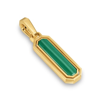 David Yurman Streamline® Inlay Amulet In 18ct Yellow Gold With Black Onyx And Malachite, 30.7mm David Yurman Streamline® Inlay Amulet In 18ct Yellow Gold With Black Onyx And Malachite, 30.7mm