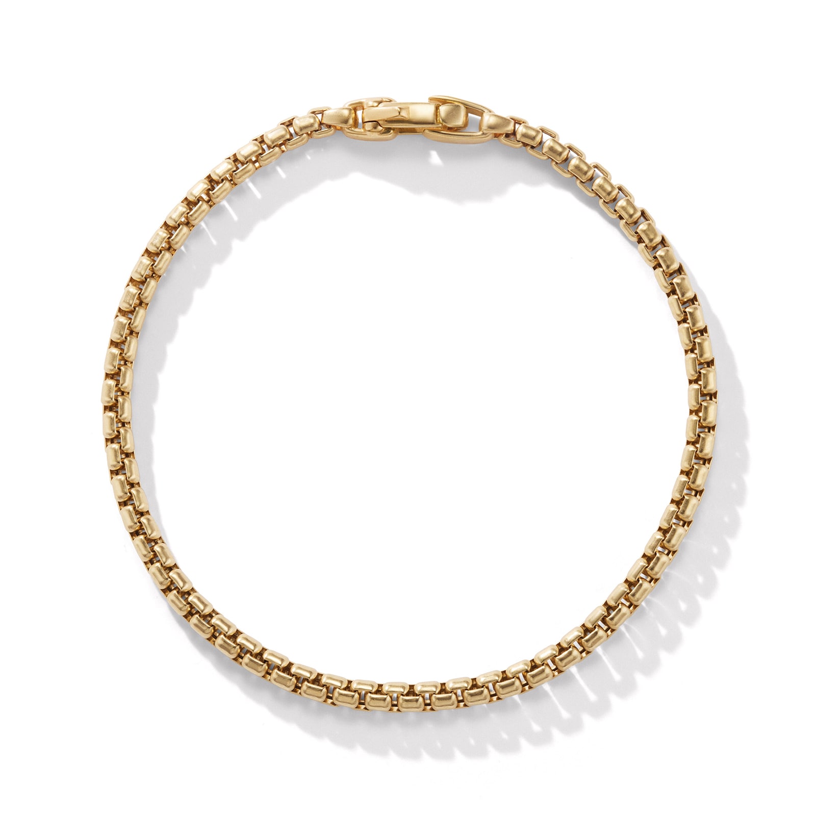 David Yurman Box Chain Bracelet in 18ct Yellow Gold, 3.4mm - Size Large