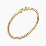 David Yurman Buckle Cablespira® Bracelet in 18ct Yellow Gold with Diamonds, 3.5mm - Size Large