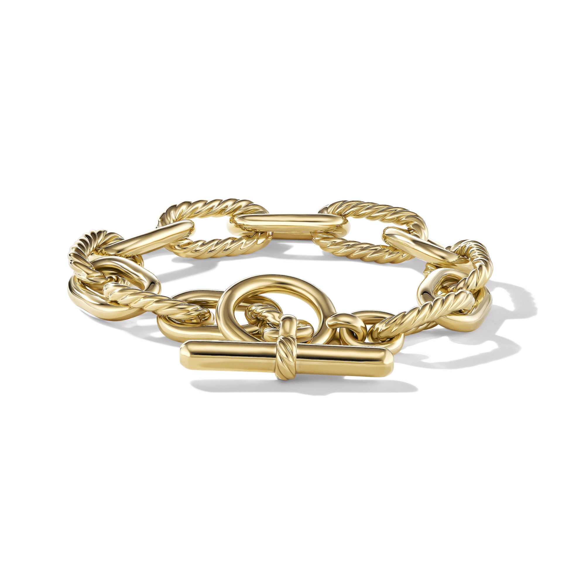 David Yurman DY Madison® Toggle Chain Bracelet in 18ct Yellow Gold, 11mm - Size Large