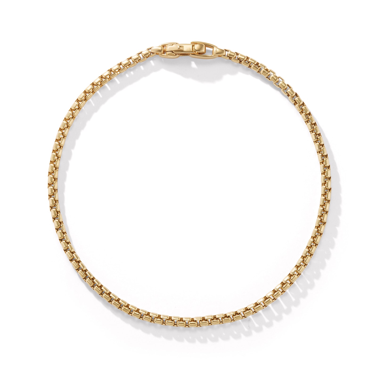 David Yurman Box Chain Bracelet in 18ct Yellow Gold - Size Medium