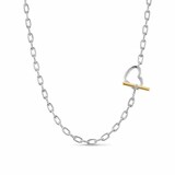 David Yurman DY Madison® Petite Heart Toggle Chain Necklace In Sterling Silver And 18ct Yellow Gold, 3mm