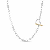 David Yurman DY Madison® Petite Heart Toggle Chain Necklace In Sterling Silver And 18ct Yellow Gold, 3mm