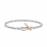 David Yurman DY Madison® Heart Toggle Chain Bracelet In Sterling Silver And 18ct Yellow Gold - Size Medium