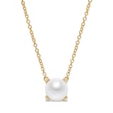 David Yurman Pearl Classics Necklace In 18ct Yellow Gold With Diamonds, 6.5mm