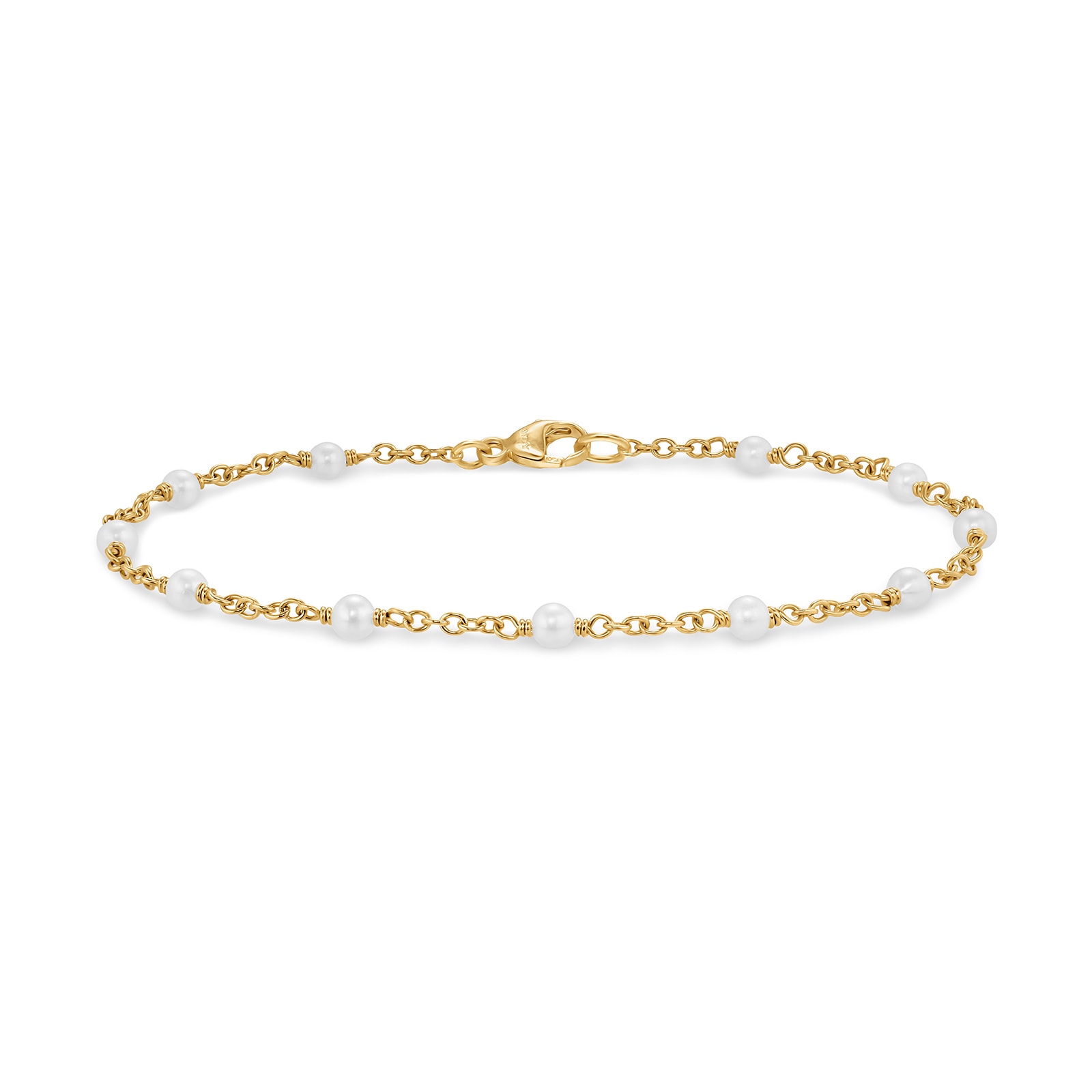 David Yurman Pearl Classics Station Bracelet In 18ct Yellow Gold, 3.5mm - Size Medium David Yurman Pearl Classics Station Bracelet In 18ct Yellow Gold, 3.5mm - Size Medium