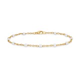 David Yurman Pearl Classics Station Bracelet In 18ct Yellow Gold, 3.5mm - Size Medium