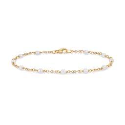 37901616 - Pearl Classics Station Bracelet In 18ct Yellow Gold, 3.5mm - Size Medium