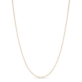 David Yurman Pearl Classics Station Necklace In 18ct Yellow Gold, 3.5mm