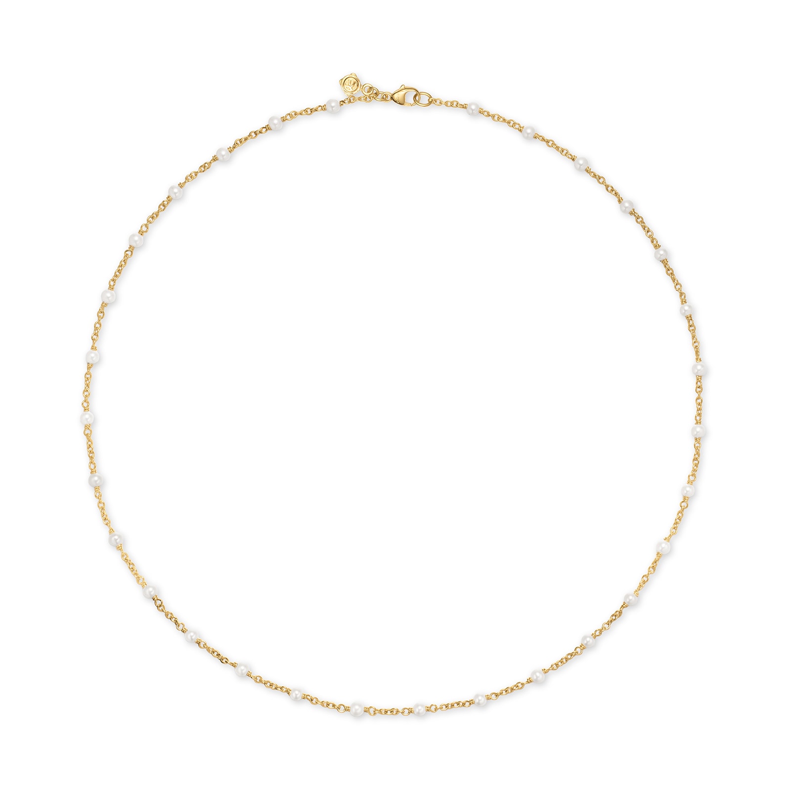 David Yurman Pearl Classics Station Necklace In 18ct Yellow Gold, 3.5mm
