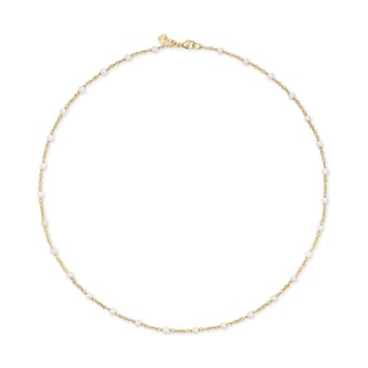 David Yurman Pearl Classics Station Necklace In 18ct Yellow Gold, 3.5mm