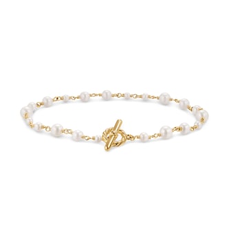 David Yurman Pearl Classics Toggle Chain Bracelet In 18ct Yellow Gold, 4.5mm - Size Medium