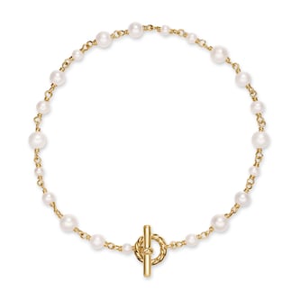 David Yurman Pearl Classics Toggle Chain Bracelet In 18ct Yellow Gold, 4.5mm - Size Medium
