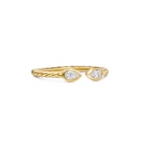 David Yurman Petite Modern Renaissance® Open Pear Ring In 18ct Yellow Gold With Diamonds, 3.7mm - Ring Size 7