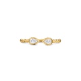 David Yurman Petite Modern Renaissance® Open Pear Ring In 18ct Yellow Gold With Diamonds, 3.7mm - Ring Size 7