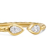 David Yurman Petite Modern Renaissance® Open Pear Ring In 18ct Yellow Gold With Diamonds, 3.7mm - Ring Size 7
