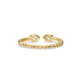 David Yurman Petite Modern Renaissance® Open Pear Ring In 18ct Yellow Gold With Diamonds, 3.7mm - Ring Size 7