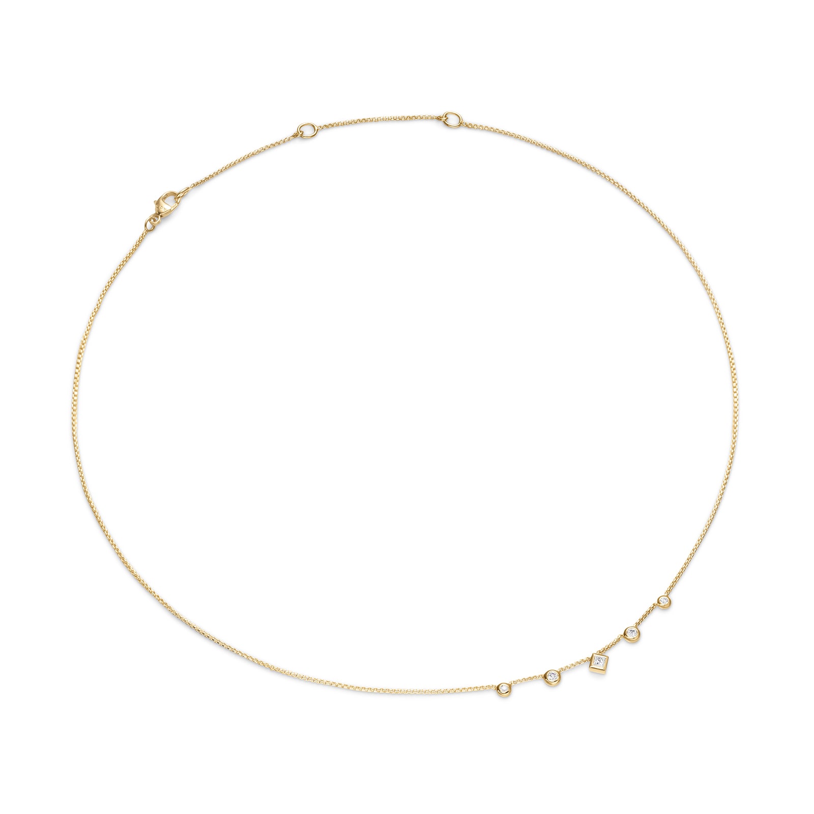 David Yurman Petite Modern Renaissance® Station Chain Necklace In 18ct Yellow Gold With Diamonds, 3.4mm David Yurman Petite Modern Renaissance® Station Chain Necklace In 18ct Yellow Gold With Diamonds, 3.4mm